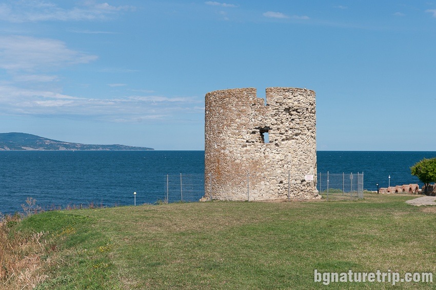 Remains of the old mill in Nessebar, near the Basilica of "The Holy Mother of God Eleusa. "