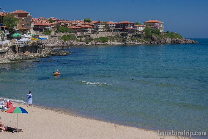 View of the old part of Sozopol from the central beach.