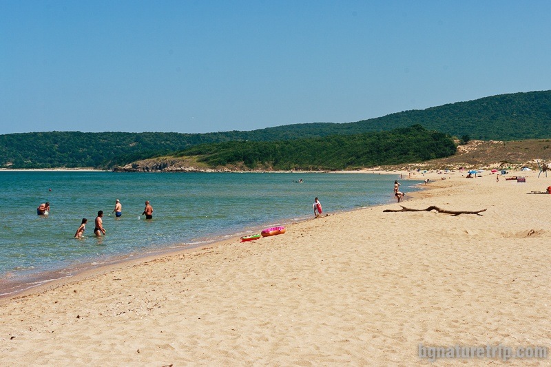 In the southern part of Arkutino Beach is the other unguarded area
