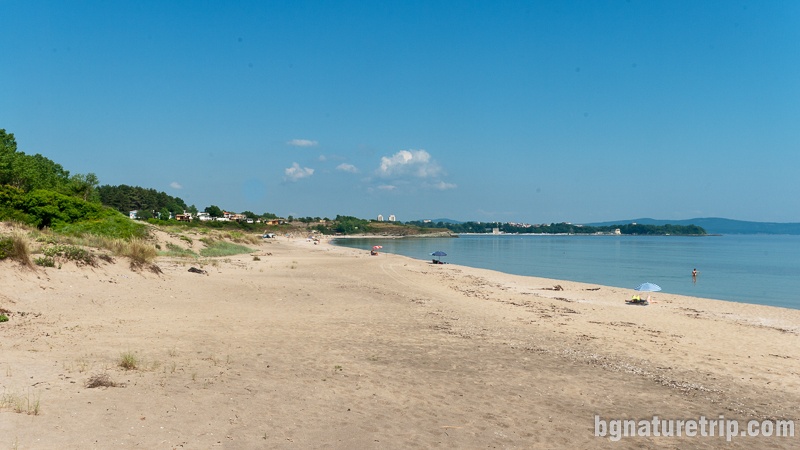 The spacious and long strip of "Coral" Beach, Lozenets, Bulgaria