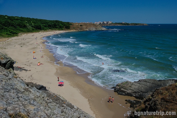 Lipite Beach in the summer when vacationers come. The beach is also suitable for nudists.